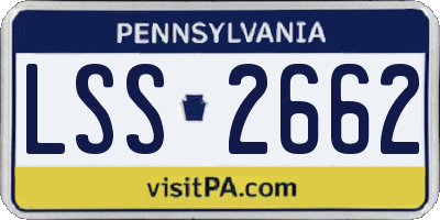 PA license plate LSS2662