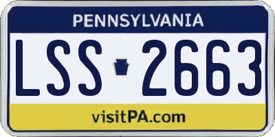 PA license plate LSS2663