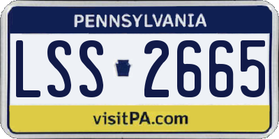 PA license plate LSS2665