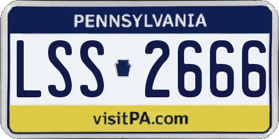 PA license plate LSS2666
