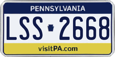 PA license plate LSS2668