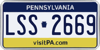 PA license plate LSS2669