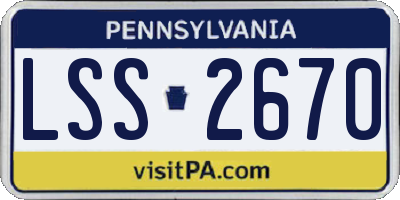 PA license plate LSS2670