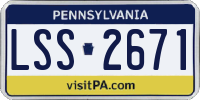 PA license plate LSS2671