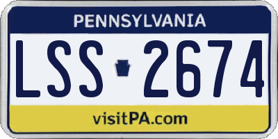PA license plate LSS2674