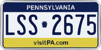 PA license plate LSS2675