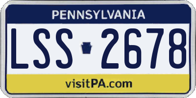 PA license plate LSS2678