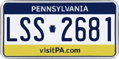 PA license plate LSS2681