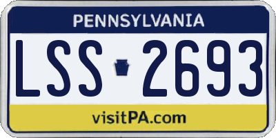 PA license plate LSS2693