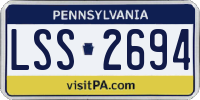 PA license plate LSS2694