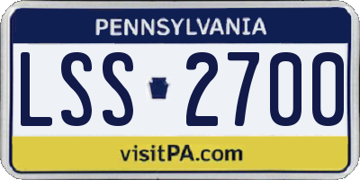 PA license plate LSS2700