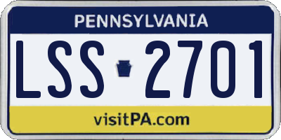 PA license plate LSS2701