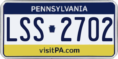 PA license plate LSS2702