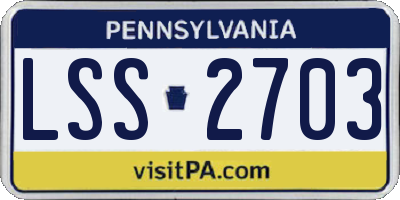 PA license plate LSS2703