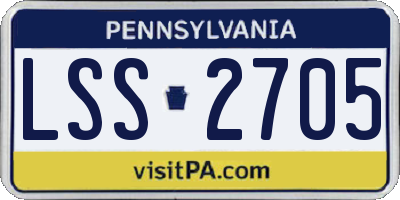 PA license plate LSS2705