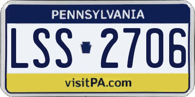 PA license plate LSS2706