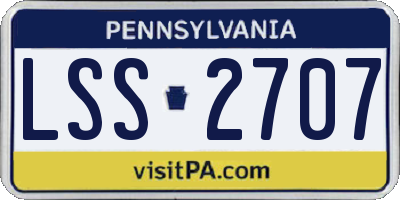 PA license plate LSS2707