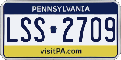 PA license plate LSS2709