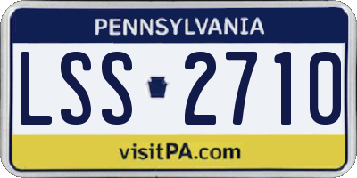 PA license plate LSS2710