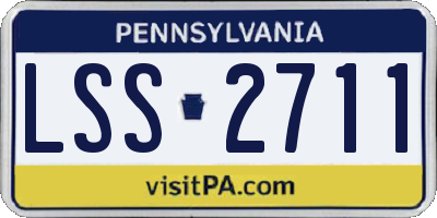 PA license plate LSS2711
