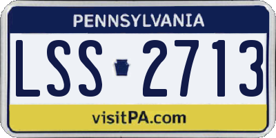 PA license plate LSS2713