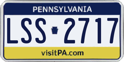 PA license plate LSS2717