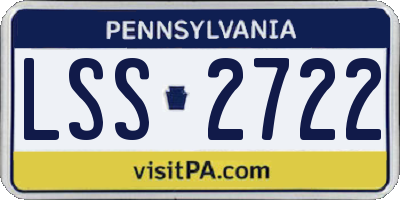 PA license plate LSS2722