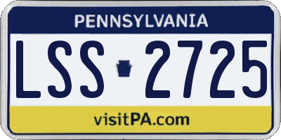 PA license plate LSS2725