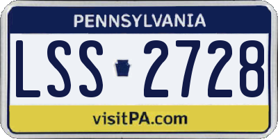 PA license plate LSS2728