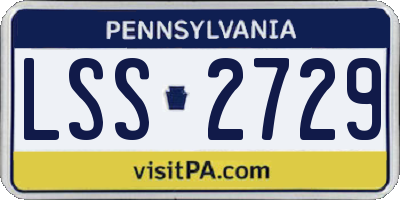PA license plate LSS2729