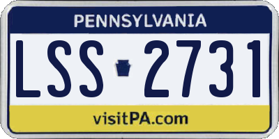 PA license plate LSS2731
