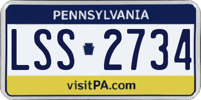PA license plate LSS2734