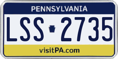 PA license plate LSS2735