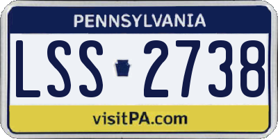 PA license plate LSS2738