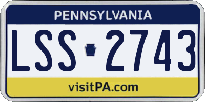 PA license plate LSS2743