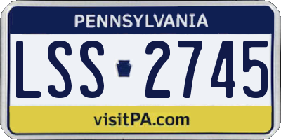 PA license plate LSS2745