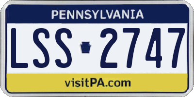 PA license plate LSS2747