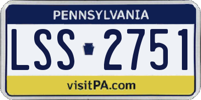 PA license plate LSS2751