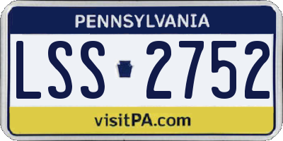 PA license plate LSS2752