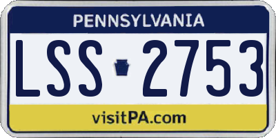 PA license plate LSS2753