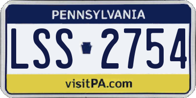 PA license plate LSS2754