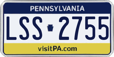 PA license plate LSS2755