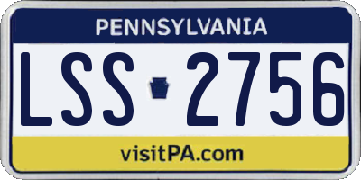 PA license plate LSS2756