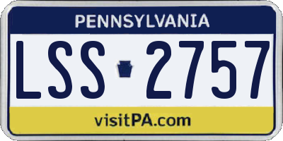 PA license plate LSS2757
