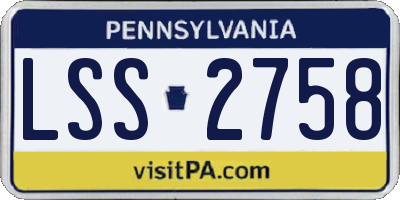 PA license plate LSS2758