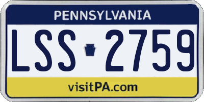 PA license plate LSS2759