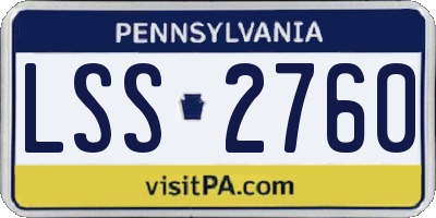 PA license plate LSS2760