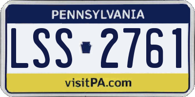 PA license plate LSS2761