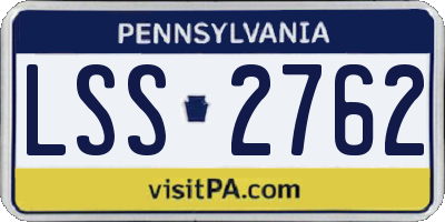 PA license plate LSS2762