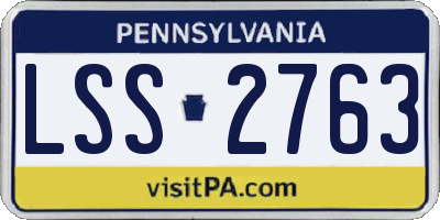 PA license plate LSS2763